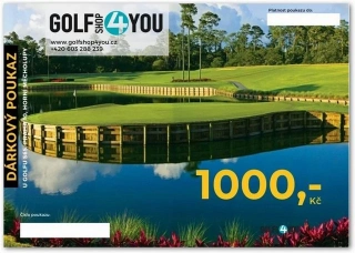 Voucher do Golfshop4you na 1.000,-Kč (do obchodu v areálu Galerie Golf Hostivař nebo na e-shop)
